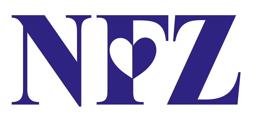 NFZ logo literowe w kolorze granatowym